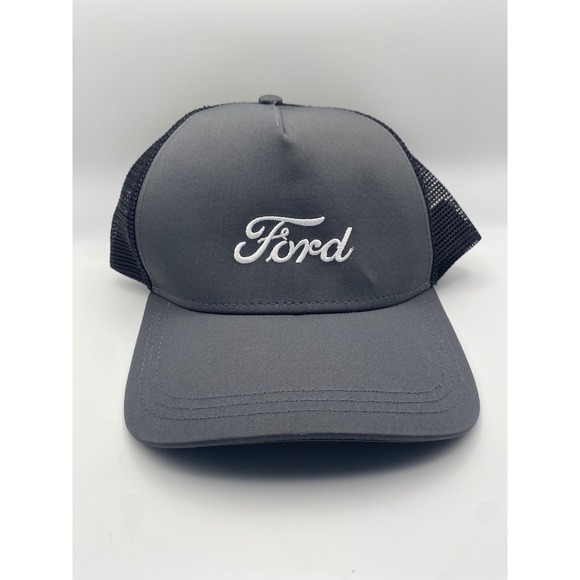 Mens Ford Embroidered Trucker Hat Gray Black Mesh Adjustable Snapback OGIO - Picture 1 of 6
